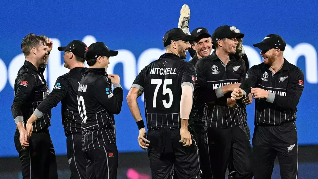 New Zealand celebrating their win.