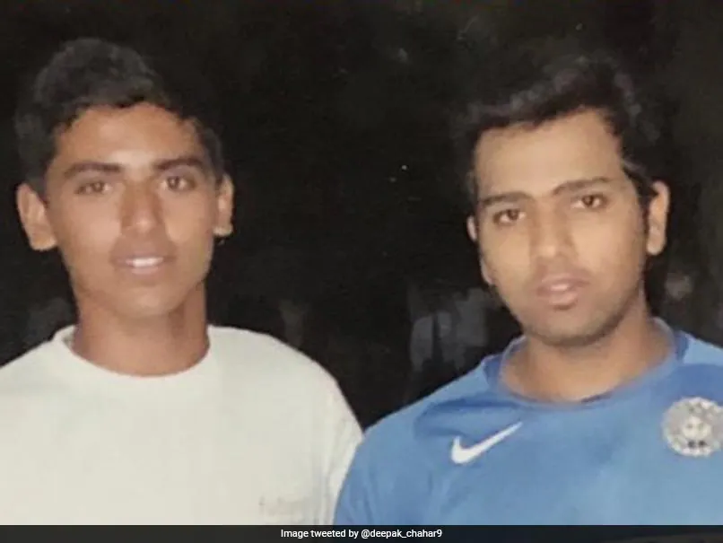 Rohit Sharma old picture alongside Deepak Chahar on Twitter.