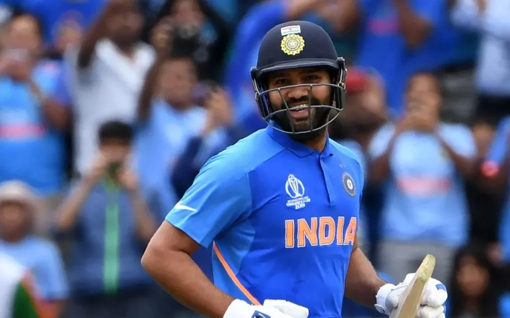 Rohit Sharma smiling.