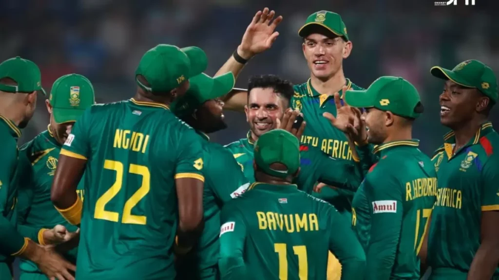 Team South Africa celebrating.