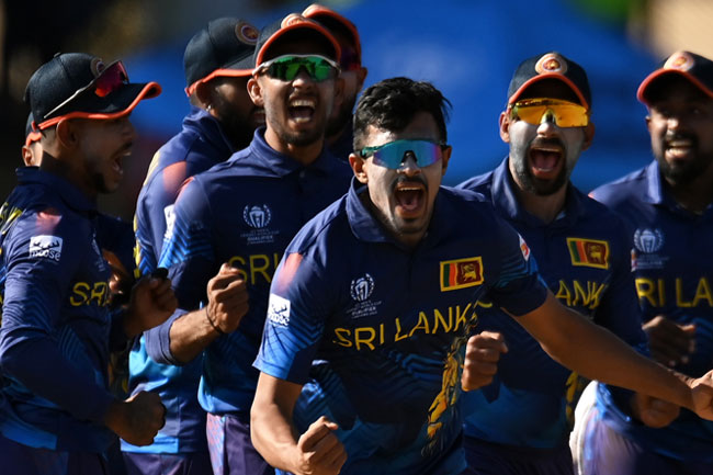 Team Sri Lanka celebrating.